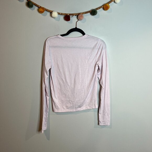 Athleta pastel pink long sleeve knot cropped tee - Picture 4 of 4